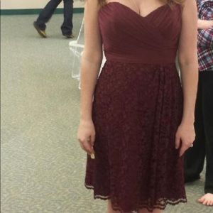 Wine colored bridesmaid dress